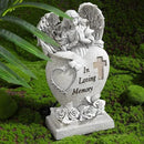 Garden Angel Statue with Cross Solar LED Light, Memorial Gifts for Loved Ones, Cemetery Grave Decorations by CozyNest Decor