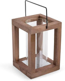 Zingz & Thingz Wooden Candle Lanterns, Decorative Light Home Decor, 9" Tall, Rustic Garden by CozyNest Decor
