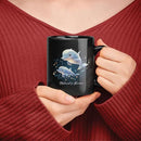 Custom Name Xmas Animal Cup, Cute Dolphins Swimming Design Mug 11oz 15oz, Customized Christmas Dolphins Black Cup, Personalized Animal Lover Coffee Mug, Gift For Newlyweds, Close Friend by CozyNest Decor