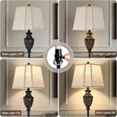 Luvkczc Vintage Black Floor Lamp - Hand-Painted Gold Resin with 6-Sided Carved Hollow Nightlight, Traditional Standing Lamp for Living Room, Bedroom, Study (Bulb Included) by CozyNest Decor