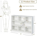 Tangkula 8-Cube Bookcase, Wood 3 Tier Open Storage Bookshelf, Modern Multipurpose Display Cabinet for Living Room, Study, Reading Nook, 48 x 12.5 x 36.5 Inch, White by CozyNest Decor