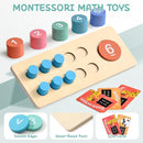 Lewo Wooden Montessori Math Manipulatives Preschool Toys, 1 to 20 Addition and Subtraction Games with Ten Frame/Number Flashcard, Educational Learning Counting Peg Board for Toddlers 3 4 5 Year Old by TinyTreasures Baby Boutique