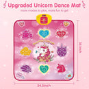 Unicorn Dance Mat Toys for 3-12 Year Old Girls, Dance Pad with LED Lights, Built-in Music, 6 Game Modes, Electronic Dancing Mat as Christmas Birthday Gift for 3 4 5 6 7 8 9+ Girls (Pink) by TinyTreasures Baby Boutique