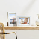 Vittanly 4x6 Picture Frames Set of 9, Shatter Resistant Plexiglass, Display 3.5x5 Pictures with Mat or 4x6 without Mat, Photo Frames for Wall or Tabletop, Engineered Wood, White by CozyNest Decor