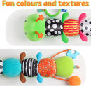 LIGHTDESIRE Baby Toys Musical Caterpillar,Infant Toys Stuffed Animals with Ruler Design,Mirror,Pull String&Ring Bell,Baby Teething Toys for Tummy Time Toys Newborn Gift 3 6 12 Months(Green,Leafy Limb) by TinyTreasures Baby Boutique