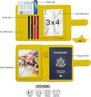 Melsbrinna RFID Passport Holder for Travel Women/Men, Cute RFID Blocking Wallet with Card Slots, Travel Wallet/Passport Case (1, Yellow) by TinyTreasures Baby Boutique
