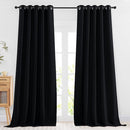 NICETOWN Black Out Curtains 102 inches Long - Grommet Thermal Insulated Solid Blackout Curtains & Drapes Privacy Sound Reducing for Bedroom/Living Room (W66 x L102, Black, 2 Panels) by TinyTreasures Baby Boutique