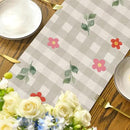 Easter Table Runner 13x72 Inch Bunny Rabbit Flowers Leaves Buffalo Plaid Eggs Seasonal Holiday Kitchen Dining Table Decoration for Indoor Kitchen Dining Home Party Decor by CozyNest Decor