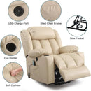 PARKOL Power Lift Recliner Chair for Elderly Breathable Leather Recliner Chair with Massage and Heat,2 Cup Holders,Electric Stand Assist,USB Ports,Gifts for Family (Grey) by CozyNest Decor