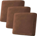 H.VERSAILTEX Velvet Stretch Couch Cushion Cover Plush Cushion Slipcover for Chair Loveseat Sofa Cushion Furniture Protector Seat Cushion Sofa Cover (3 Piece XL Sofa Cushion Covers, Caramel) by CozyNest Decor