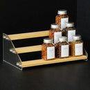 nianfeng Tiered Spice Rack, 3-Tier Spice Pantry Kitchen Cabinet Organizer, 12-Inch, Natural Wood Acrylic Stair Riser Stand, Countertop Seasoning Shelf by CozyNest Decor