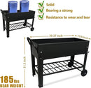 aboxoo Large Planter Raised Beds with Legs Outdoor Metal Planter Box on Wheels Elevated Garden Bed for Vegetables Flower Herb Patio (40" L x 11" W x 31.5" H) by GreenHaven Gardens