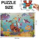 Jumbo Floor Puzzle for Kids, Large Jigsaw Puzzles 35 Piece for Kids Ages 3-5,Preschool Learning & Education Toys, Gifts for 4-8 Year Old Boys and Girls (Marine Animals 2) by TinyTreasures Baby Boutique