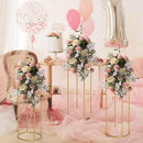 chamvis Gold Metal Plant Stand, 3 Pcs Tall Cylinder Pedestal Stands for Parties and Weddings, Gold Round Cylinder Tables for Living Room and Patio Decor by GreenHaven Gardens