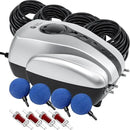 AquaMiracle All-in-One Pond Air Pump Koi Pond Aerator for Pond up to 2000 Gallons Pond Deicer Pond Aeration Kit with 2&4 Outlets Air Stones Airline Tubing Check Valves by GreenHaven Gardens