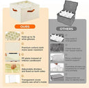 Wine Glass Storage Box with Dividers, 2 Pack Glassware Storage Containers, Stemware Storage Cases Holds 32 Wine Glasses, Stackable Crystal Storage Containers with Clear Cover for Moving，Beige by CozyNest Decor