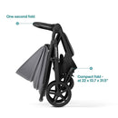 Mompush Nova Baby Stroller for Toddler, Infant & Newborn | Spacious Seat & Lie-Flat Mode | Compact One-Hand Fold, UPF 50+ Canopy & All-Wheel Suspension | Includes Rain Cover & Cup Holder, Grey by TinyTreasures Baby Boutique