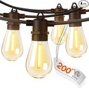 addlon 200FT(4-Pack*50FT) LED Outdoor String Lights with Edison Shatterproof Bulbs, Heavy-Duty and Weatherproof Strand, Commercial Grade Patio Lights, Decorative for Garden or Patio, Black by GreenHaven Gardens