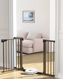 Cumbor 29.7-46" Baby Gate for Stairs, Mom's Choice Awards Winner-Auto Close Dog Gate for the House, Easy Install Pressure Mounted Pet Gates for Doorways, Easy Walk Thru Wide Safety Gate for Dog, Brown by TinyTreasures Baby Boutique