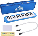EastRock 37 Key Melodica Instrument Keyboard Soprano Piano Style with Mouthpiece Tube Sets and Carrying Bag for Beginners Adults Gift Blue by TinyTreasures Baby Boutique
