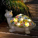 Garden Turtle Statue with Succulent Flowers & Solar LED Lights - Perfect Outdoor & Home Decor Gifts, Turtle Gifts for Women, Mom, Birthdays (Turtle) by GreenHaven Gardens