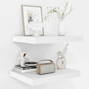 Fun Memories Floating Shelves - 2 Pack 12 Inch Deep Rustic Wooden Wall Shelves - Extra Deeper & Thicker Wall Mounted Storage Shelf for Living Room, Kitchen, Farmhouse - 16" W x 12" D x 1.5" H - White by CozyNest Decor