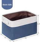 Kntiwiwo Foldable Storage Bins 15" x 10" x 9.5" Fabric Storage Basket Cube with Handles Large Linen Closet Organizer Bins for Organizing Shelf Home, Set of 3, Blue by CozyNest Decor