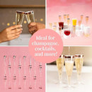 Prestee Set of 24 Plastic Champagne Flutes with Rose Gold Rim - 4.5 oz - Shatterproof Disposable Glasses - Elegant Design - Ideal for Weddings, Cocktail Parties, and Outdoor Celebrations by CozyNest Decor