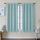 Simplebrand Ava Aqua Short Blackout Curtains for Bedroom 54 Inches Long 2 Panels Set, Solid Thermal Insulated, Energy Saving Window Treatment Curtains Blackout Drapes, W40 x L54 Inch, Aqua by TinyTreasures Baby Boutique