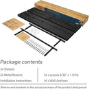 BGMG Wood Floating Shelves for Wall 30 inch Set of 2,Black Floating Shelves,Solid Wood Wall Mount Shelves for Bathroom Living Room Bedroom Kitchen Farmhouse -30x 6.7 x1.25 inch by CozyNest Decor