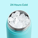 Kids Insualated Water Bottle with Straw - 12oz Stainless Steel Water Bottle with Dual Spouts, Leak-Proof, BPA-Free, Double Wall Vacuum Keeps Cold for 24 Hours for Sports, Travel (Aquamarine Blue) by CozyNest Decor