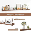 Floating Picture Ledge Shelves for Wall Set of 2, 55 Inches Picture Shelf with Ledge, Nursery Book Shelf for Toys Storage Kids Bookshelf Wall Mounted Living Room Bedroom Decor Frames, Walnut by CozyNest Decor