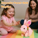Easfan Hopping Pink Bunny Interactive Electronic Pet Plush Glowing Toy with Sounds Jumping Rabbit Ears Moving Educational Plush Toy Easter Birthday Gifts for Kids Girls, 7'' by TinyTreasures Baby Boutique