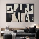 SIGNWIN 46"x72" Extra Large Framed Wall Art Black and White Abstract Geometric Design, Minimalist Modern Print for Home Living Room Bedroom Decor (Frame Assembly Required) by CozyNest Decor