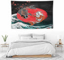 Houselerax Koi Fish Tapestries,Japanese Style Yin Yang Big Wave Cherry Blossoms Tapestry Wall Hanging for Bedroom Living Room Office Decor 90"x60" by CozyNest Decor