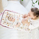 Baby Lounger for Tummy Time Portable,Baby Play mat with Strap,Newborn Lounger Inner Zipper for Boys Girls 0-24 Months,Animal World Pink by TinyTreasures Baby Boutique