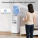 Water Dispenser with Ice Maker Function, Top Loading Hot and Cold Water Cooler for 5 Gallon Bottle - Includes Child Safety Lock - Water Machine for Home, Office, Garage - White by CozyNest Decor