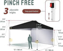 CROWN SHADES 12x12 Pop Up Canopy Tent Instant Commercial with 150D Silver Coated Fabric Including 1 Removable Sidewall, 4 Ropes, 8 Stakes, Weight Bags, STO 'N Go Bag, Black by GreenHaven Gardens