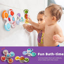 LiKee Strong Suction Cup Fidget Rotating Sensory Bath Toys for Baby 12 18 Months Airplane Car Travel Table & Window Toys for 1 2 Years Old Toddler Boys and Girls (Space-1) by TinyTreasures Baby Boutique