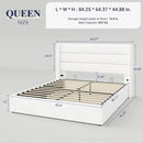 Allewie Queen Size Velvet Lift Up Storage Bed, Modern Wingback Headboard, Hydraulic Support, No Box Spring Needed, White by CozyNest Decor