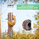 MIXXIDEA 1PK Metal Bird Feeders with 6 Feeding Ports,Tube Bird Feeder with Steel Hanger,Hard Plastic Wild Bird Feeder for Outdoors Hanging, Attracting Birds in Your Lawn, Garden, Balcony-Grey by CozyNest Decor