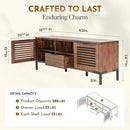 Bme Millie Solid Wood TV Stand for TVs up to 65 Inches, Modern Farmhouse TV Stand with Rustic Charm, TV Stands for Living Room, Chestnut by CozyNest Decor