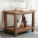 HDPS Shower Bench Seat, Poly Lumber Bathroom Stool for Inside Shower Waterproof, Foot Rest Stool for Shaving Legs with Adjustable Feet, Plastic Spa Bath Chair Seat for Bathroom, Non-Slip, Brown by TinyTreasures Baby Boutique