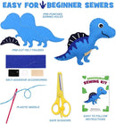 CiyvoLyeen Dinosaur Sewing Craft Kit DIY Kids Craft and Sew Set for Girls and Boys Educational Beginners Sewing Stuffed Animal Felt Plush Ornaments Set of 14 Sewing Kits for Kids Age 8 9 10 11 12 by TinyTreasures Baby Boutique