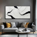 Framed Minimalist Wall Art 24"x48" Black and White Abstract Print Poster Line Canvas Modern Artwork for Living Room Bedroom Office Decor by CozyNest Decor