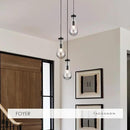 3-Light Raindrop Pendant Light Fixtures, Black Glass Pendant Lighting, Teardrops Modern Hanging Light for Entryway Foyer Kitchen Island Dining Living Room Hallway by CozyNest Decor