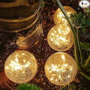 TOMEX 4 Pack Solar Garden Lights, Cracked Glass Ball Waterproof Warm White LED for Outdoor Decor Decorations Pathway Patio Yard Lawn, 4 Pack (4.7") by GreenHaven Gardens