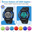 Kids Watch,Boys Watch for 3-15 Year Old Boys,Digital Sport Outdoor Multifunctional Chronograph LED 50 M Waterproof Alarm Calendar Analog Watch for Children with Silicone Band,Kids Gift by TinyTreasures Baby Boutique