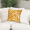 Alysheer Farmhouse Floral Leaves Embroidered Decorative Throw Pillow Cover 18x18 inches, Boho Tufted Flowers Embroidery Pattern Chic Cotton Cushion Case for Couch Bed Sofa Living Room(Mustard Yellow) by CozyNest Decor