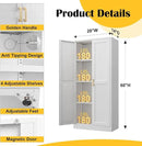 Kitchen Cabinet Storage,60”Metal Pantry Cabinet with Doors and 3 Adjustable Shelves,Food Pantry Cabinets with 2 Gold Handles,White Tall Storage Cabinet for Livingroom,Pantry,Bathroom,Kitchen by CozyNest Decor